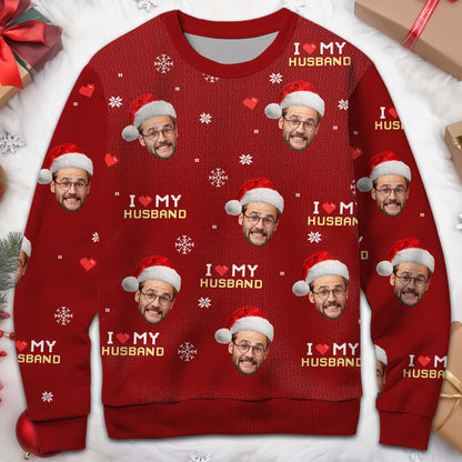 I Love My Husband Festive Ugly Sweater