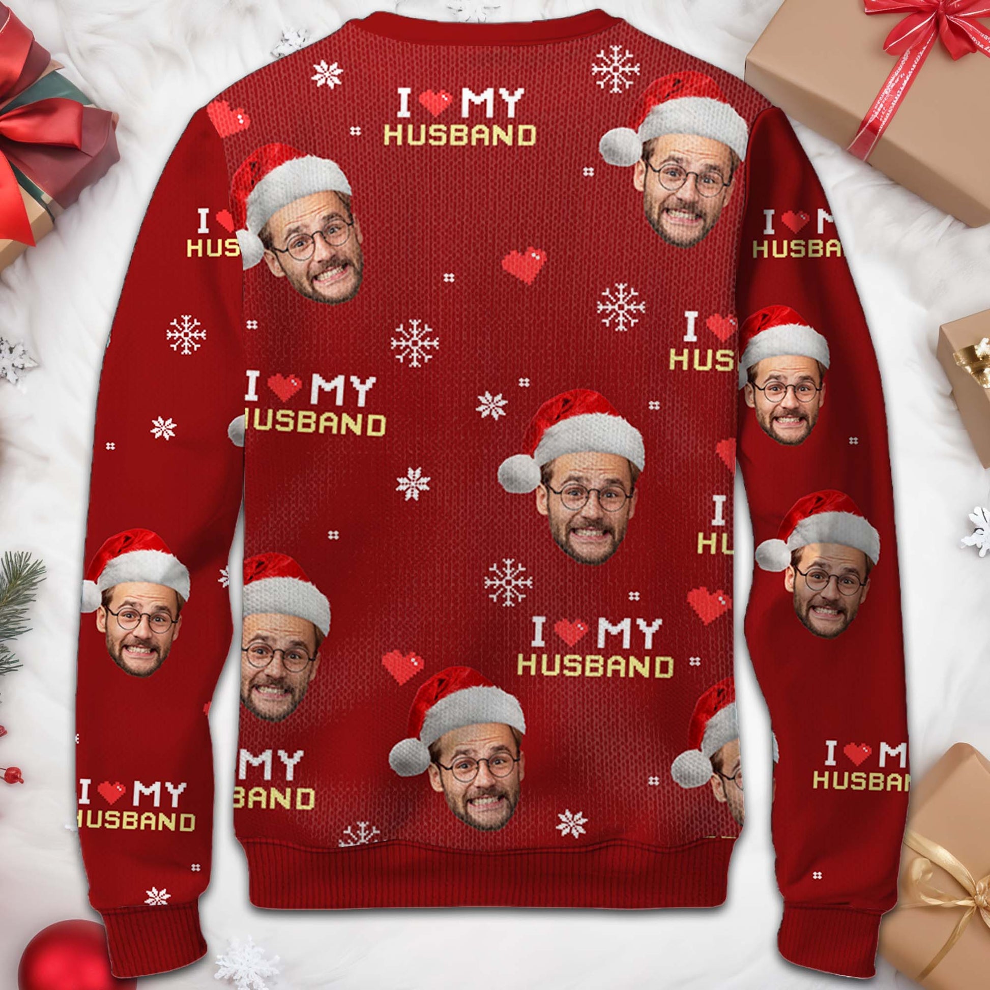 I Love My Husband Festive Ugly Sweater