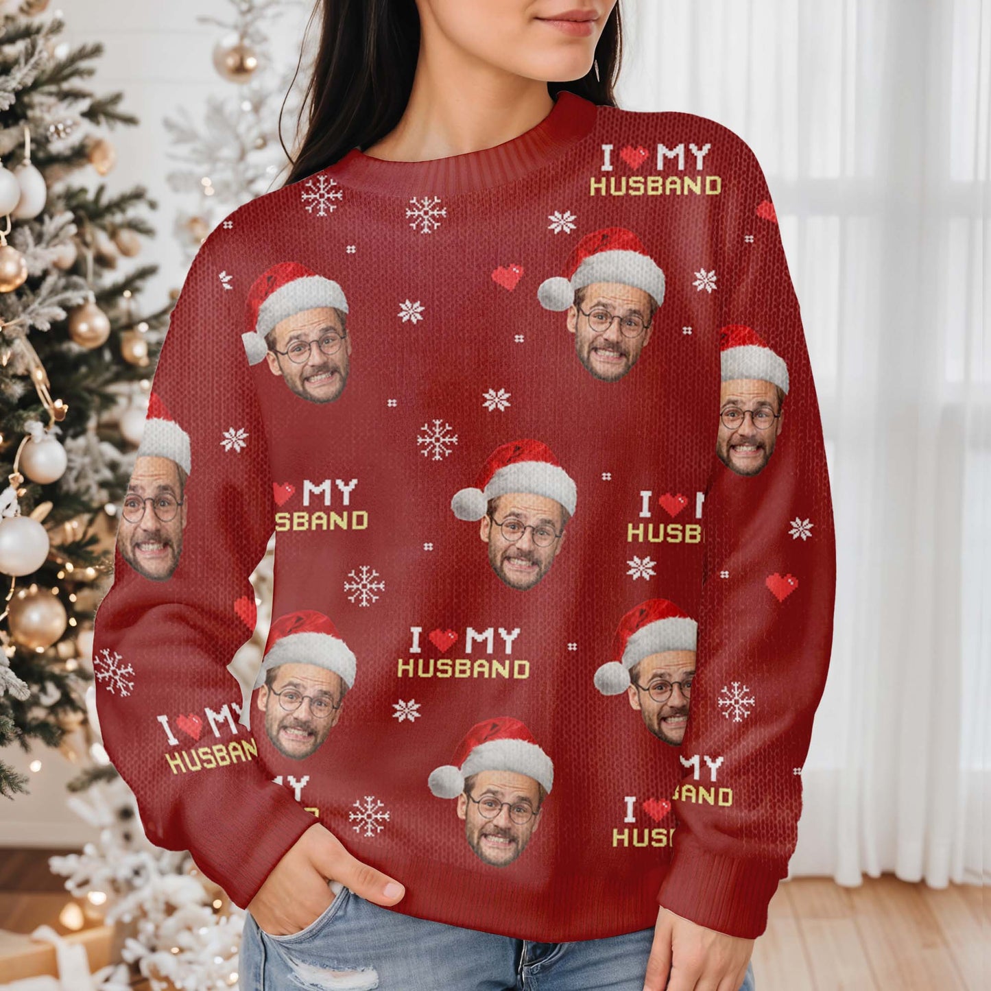 I Love My Husband Festive Ugly Sweater