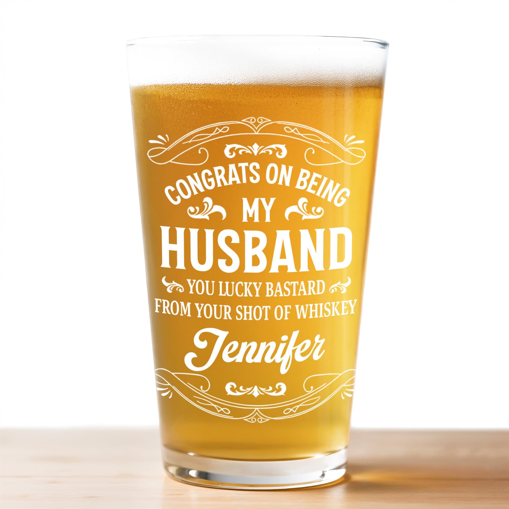 Congrats On Being My Husband With A Whiskey Shot Design