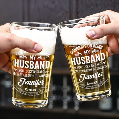 Congrats On Being My Husband With A Whiskey Shot Design