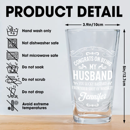 Congrats On Being My Husband With A Whiskey Shot Design