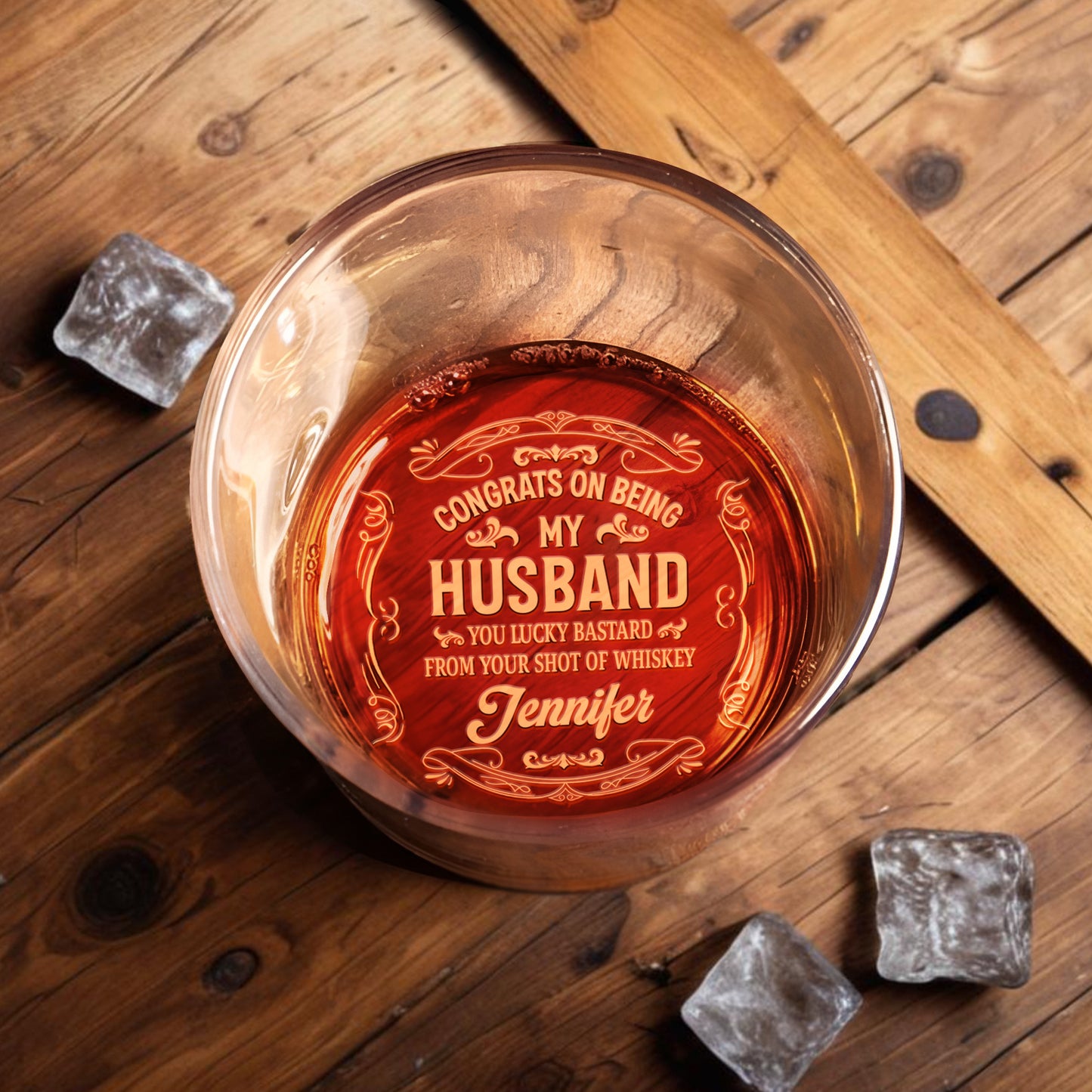 Congrats On Being My Husband, Ornate Text Design