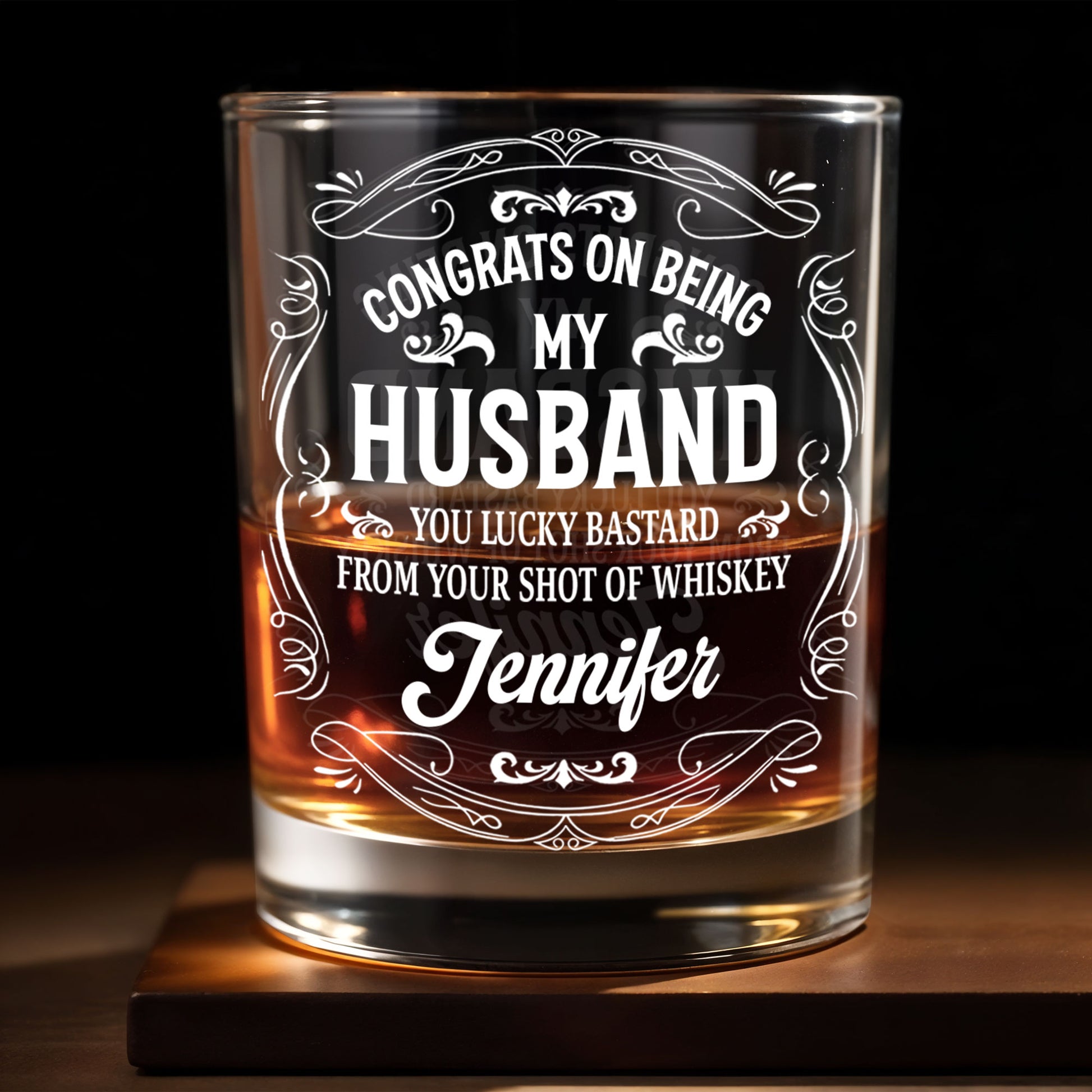 Congrats On Being My Husband, You Lucky (Workaround for offensive term)