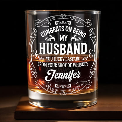 Congrats On Being My Husband, You Lucky (Workaround for offensive term)