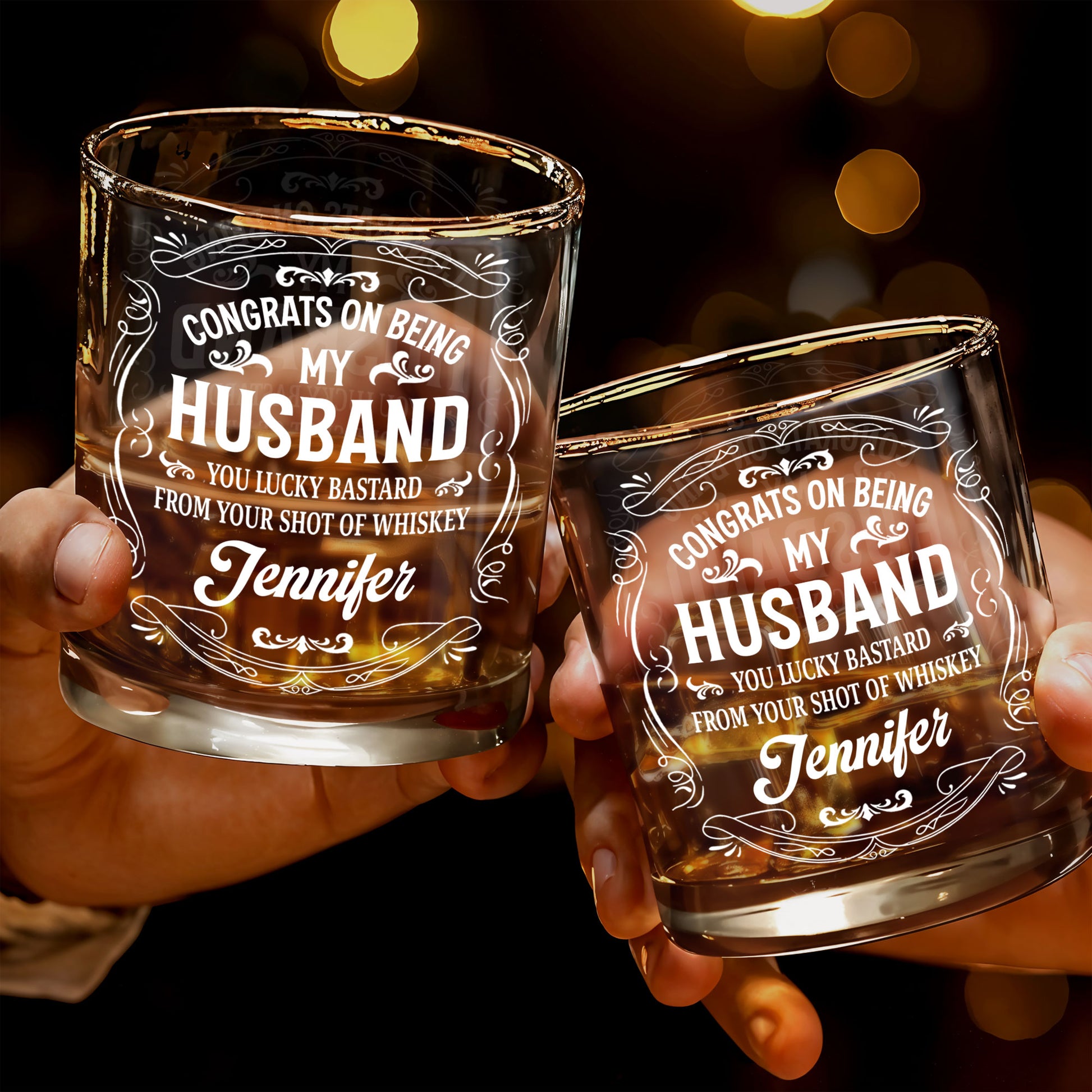 Congrats On Being My Husband, You Lucky (Workaround for offensive term)