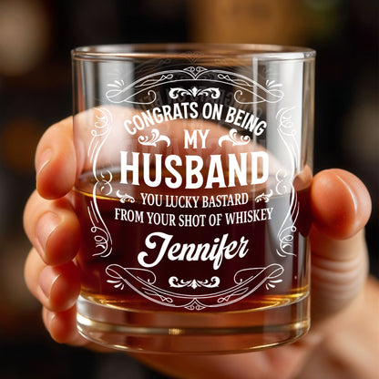 Congrats On Being My Husband, You Lucky (Workaround for offensive term)