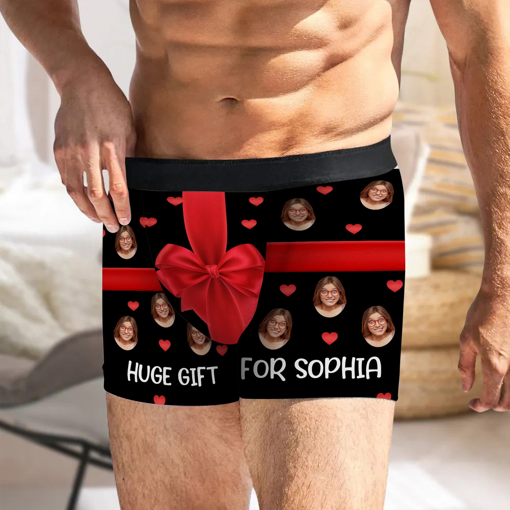 Huge Gift, Faces And Hearts Design