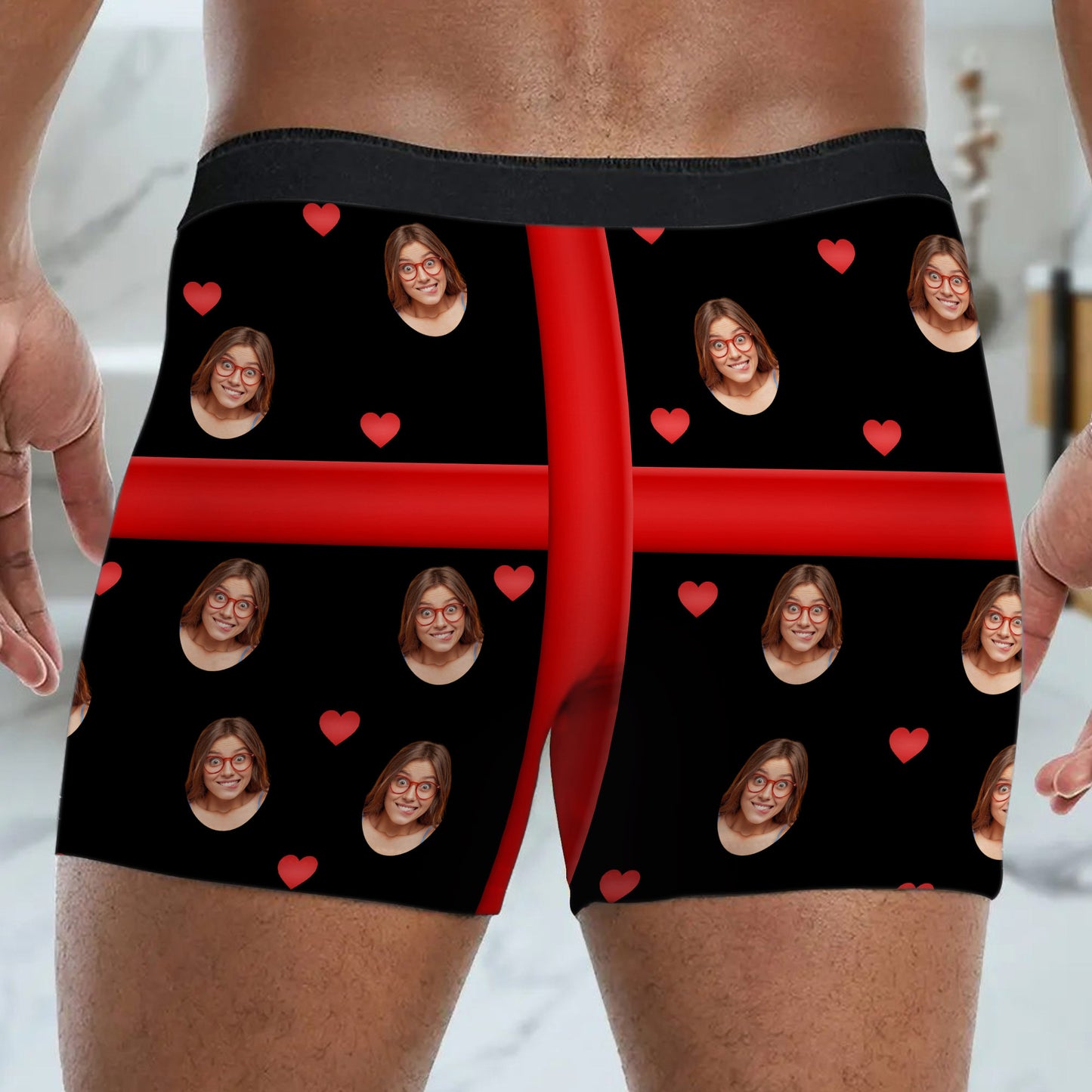 Huge Gift, Faces And Hearts Design