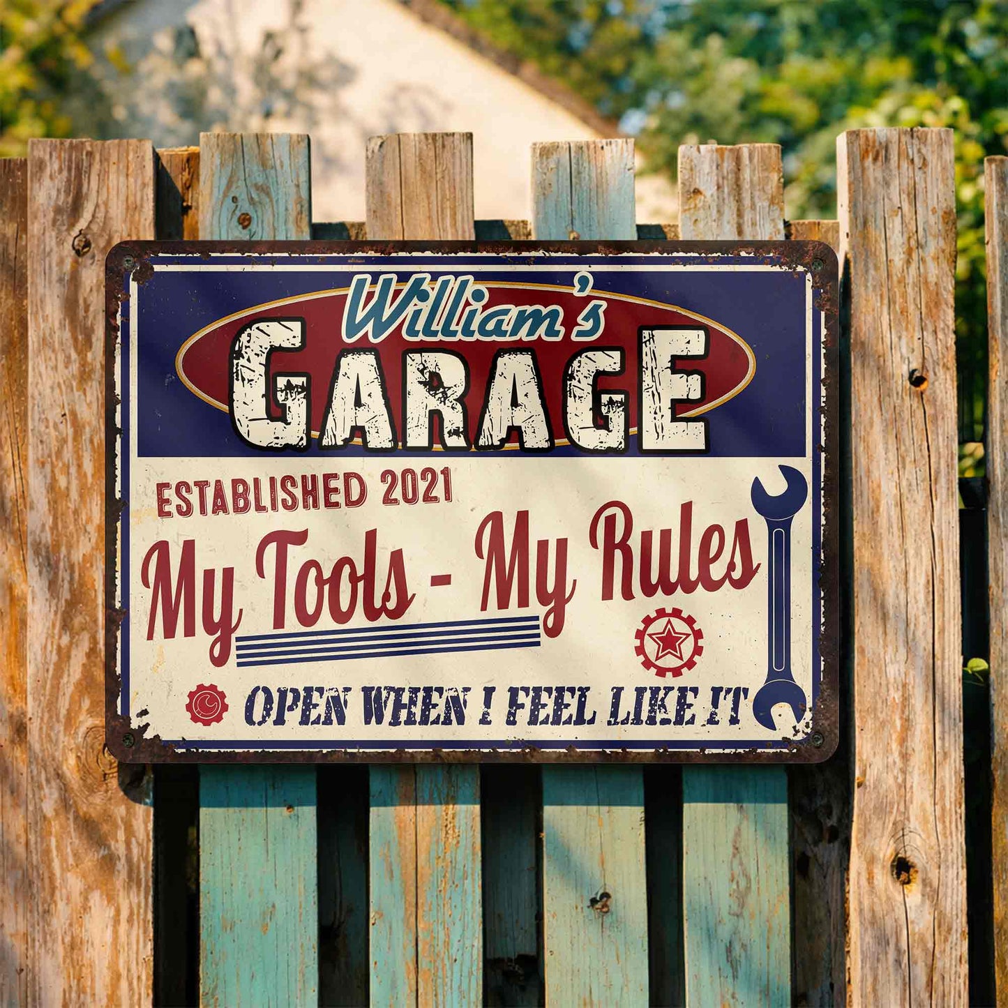 My Tools My Rules, Open When I Feel Like It - Personalized Metal Sign - HSB036_MSIGN