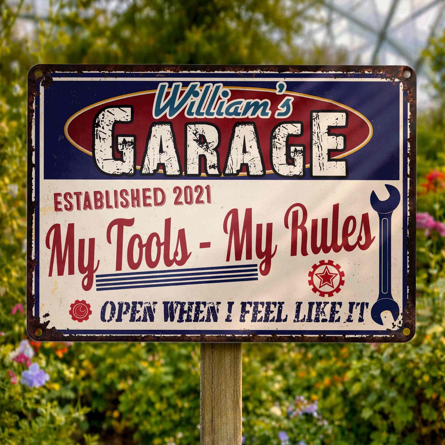 My Tools My Rules, Open When I Feel Like It - Personalized Metal Sign - HSB036_MSIGN