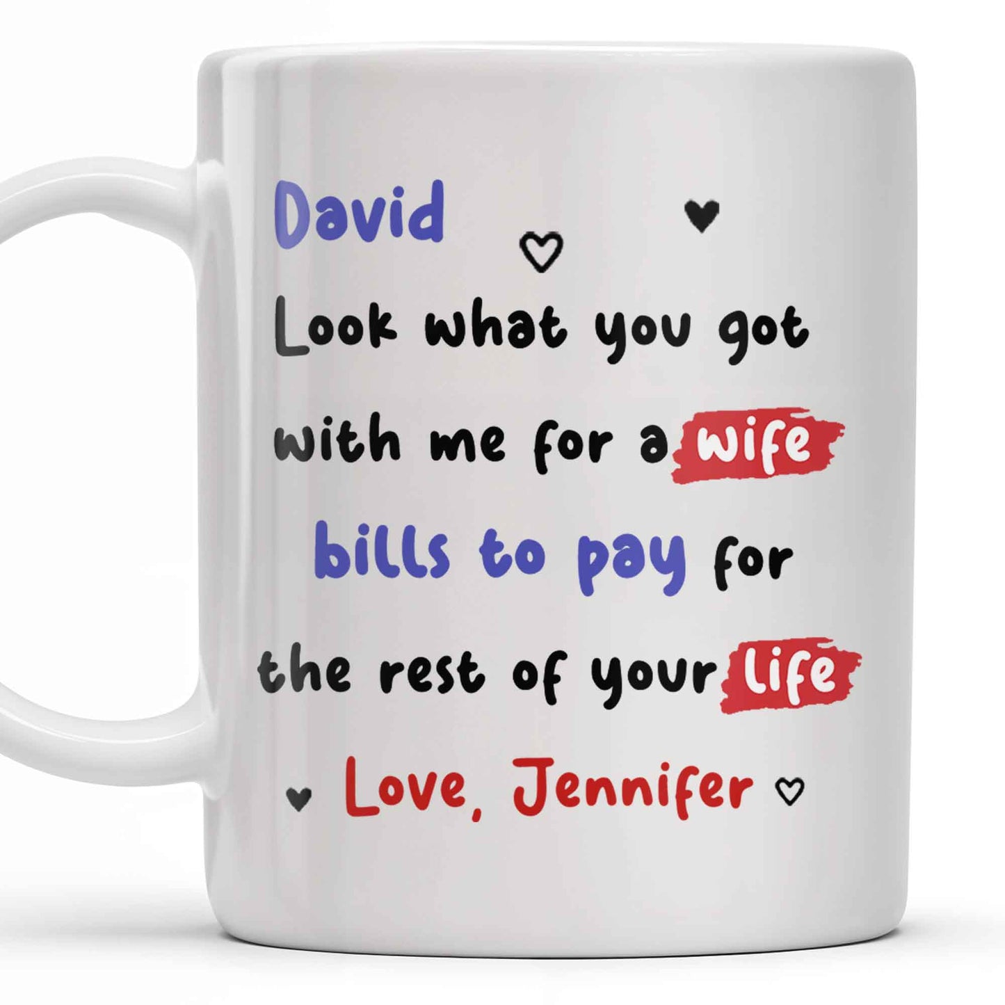 Personalized Couple Cartoon Portrait Coffee Mug - Personalized Custom Coffee Mug - HSB041_MG