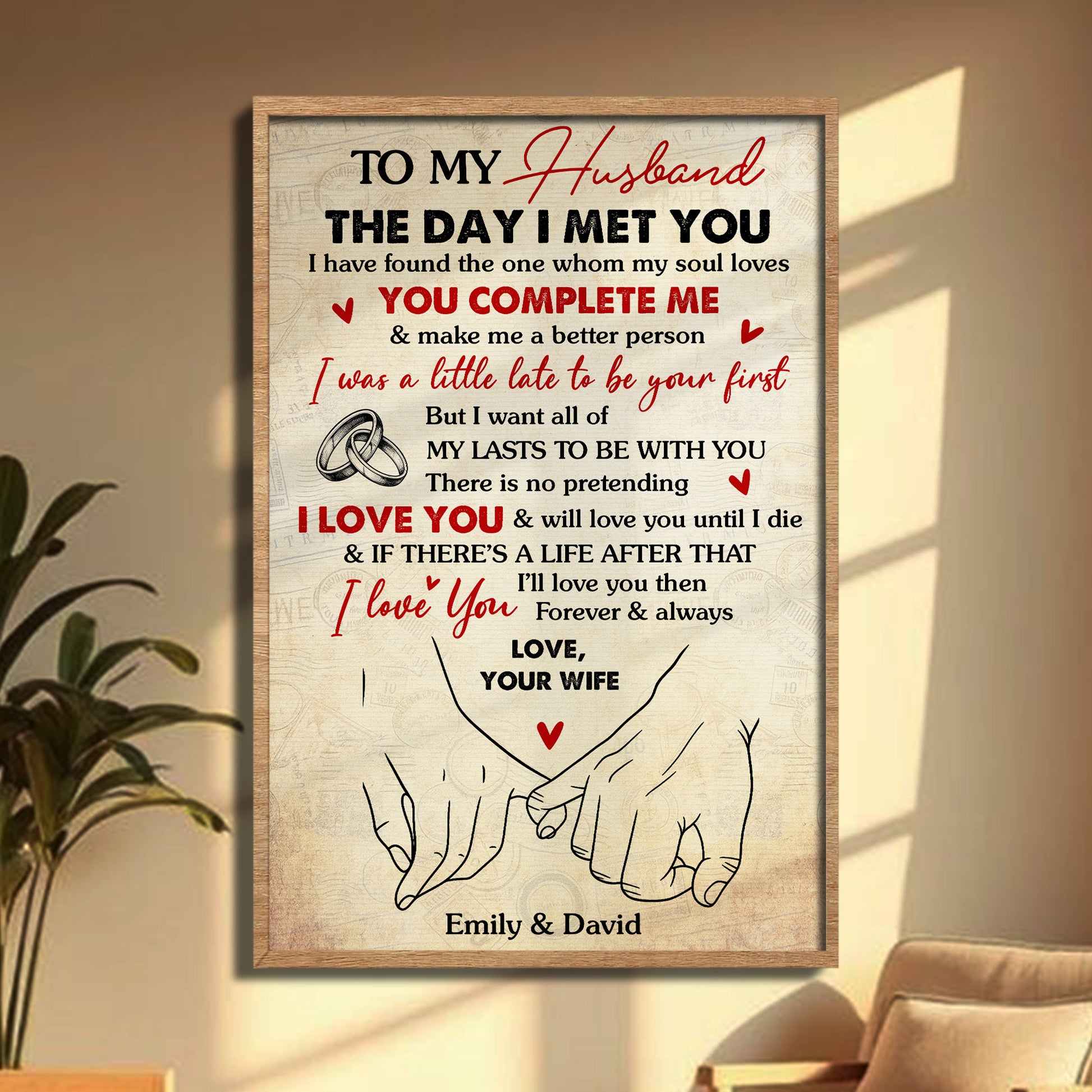 To My Husband, The Day I Met You, Holding Hands And Rings