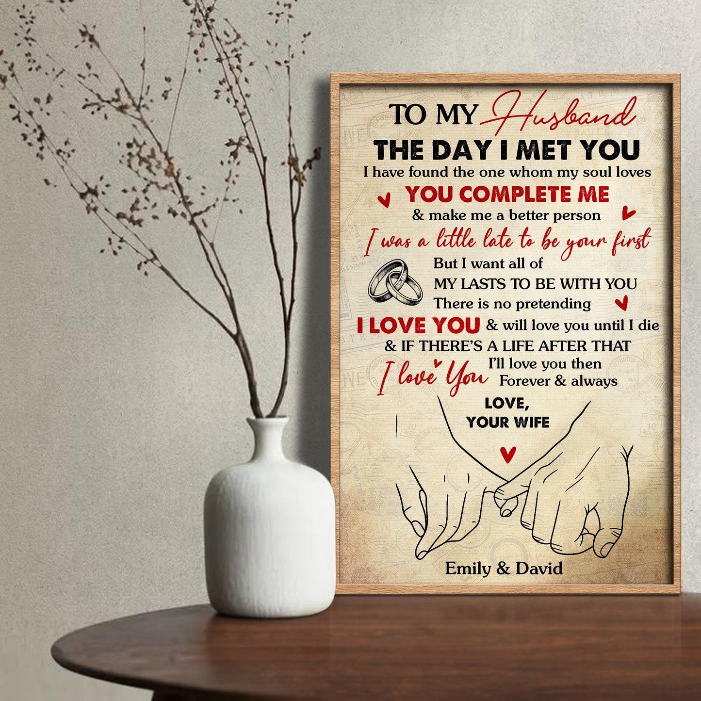 To My Husband, The Day I Met You, Holding Hands And Rings