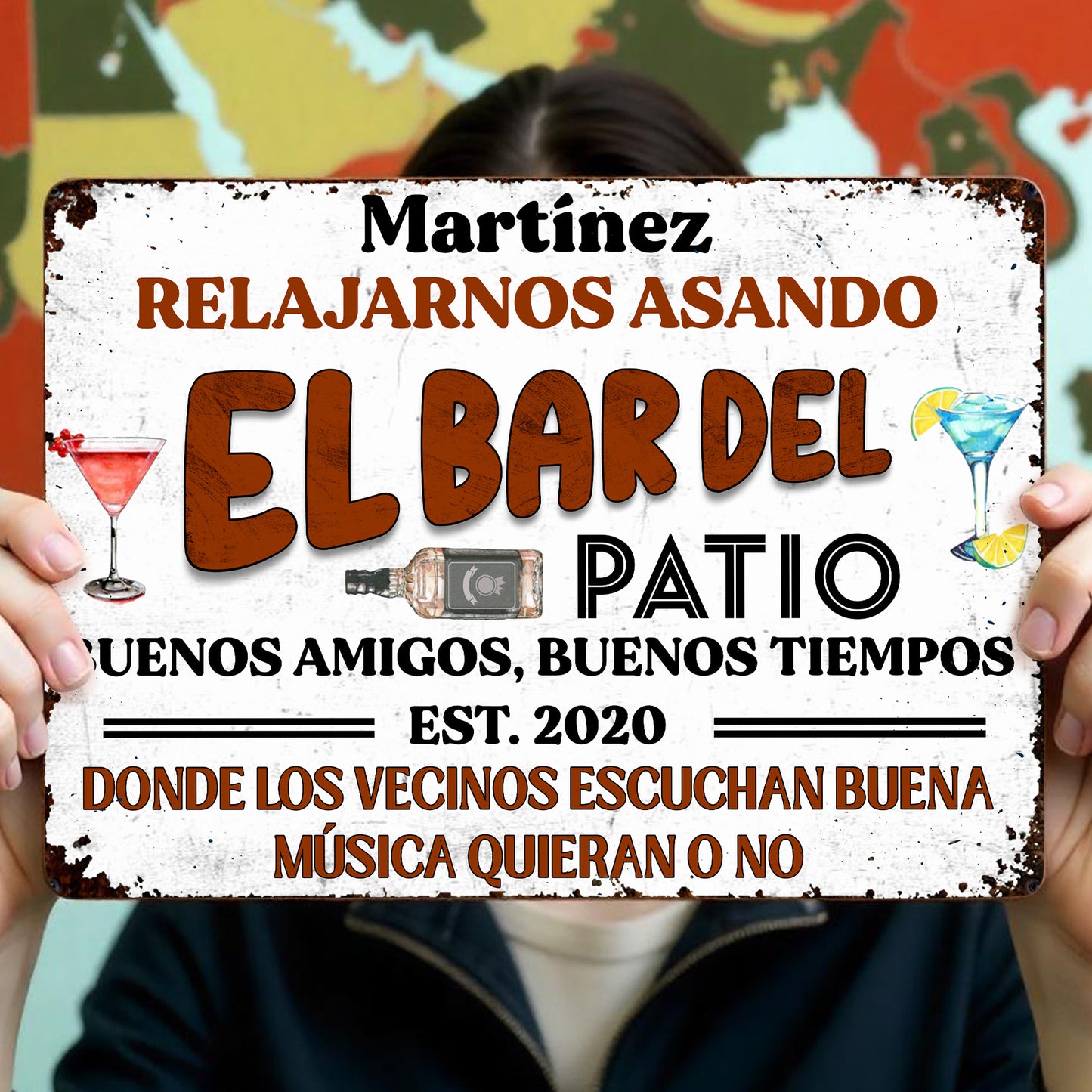 Relajarnos Asando El Bar Del Patio, Summer Gatherings - Personalized Metal Sign - HSB052_MSIGN