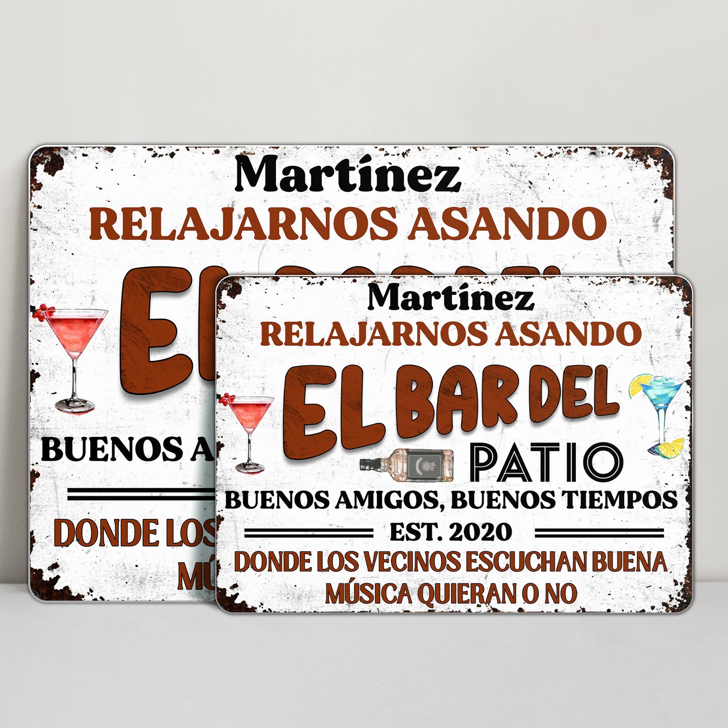 Relajarnos Asando El Bar Del Patio, Summer Gatherings - Personalized Metal Sign - HSB052_MSIGN