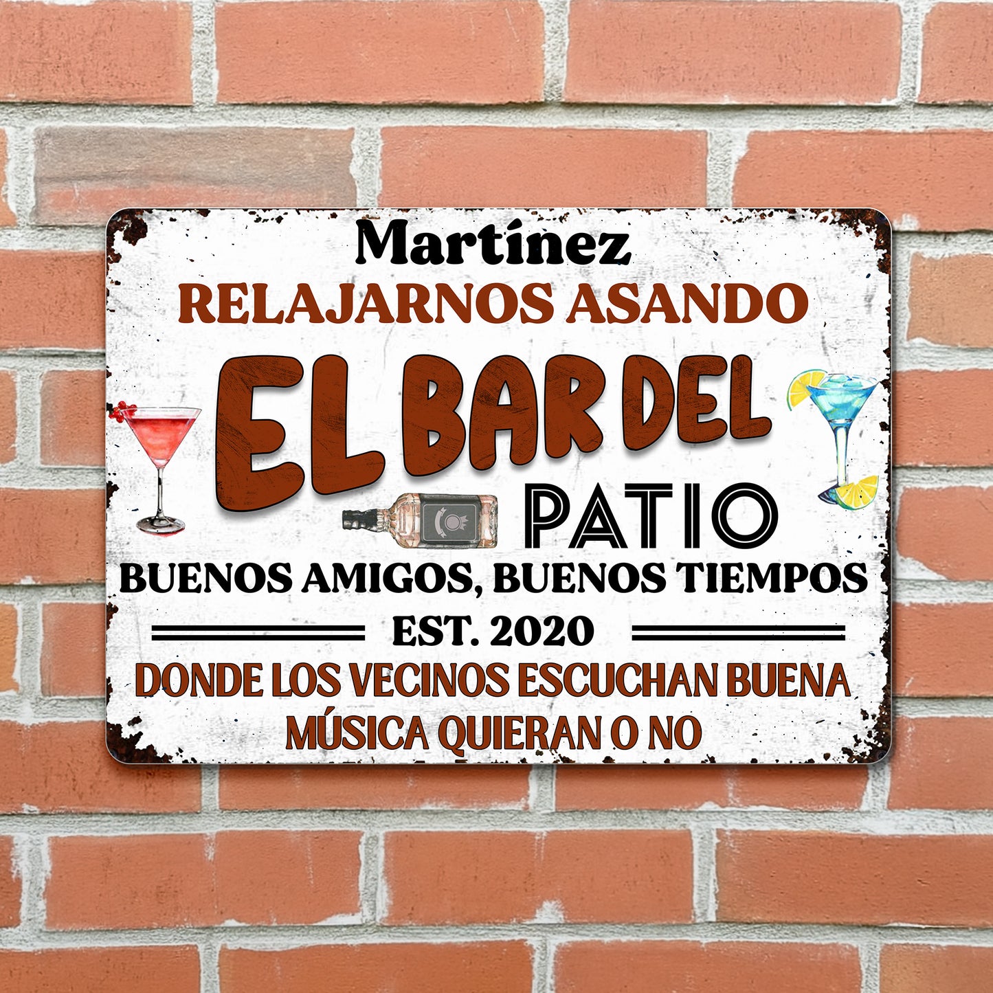 Relajarnos Asando El Bar Del Patio, Summer Gatherings - Personalized Metal Sign - HSB052_MSIGN