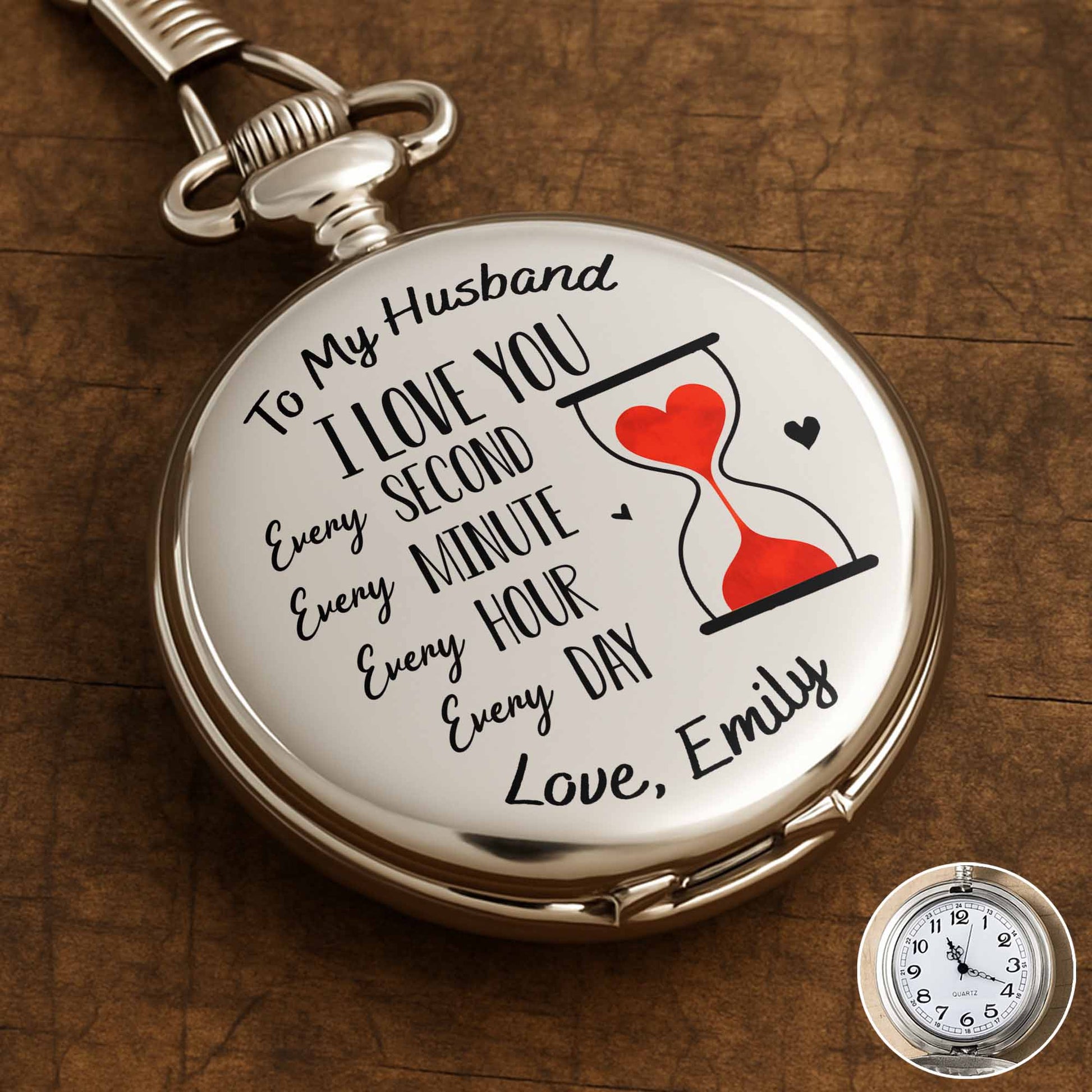 To My Husband I Love You Every Moment, Heart And Hourglass