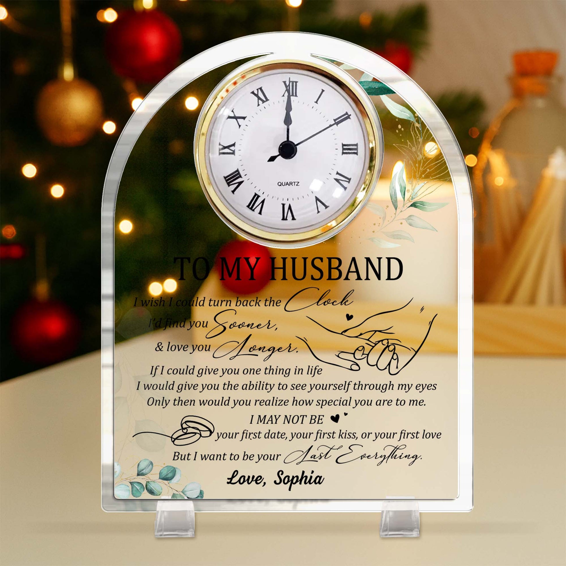 To My Husband, Find You Sooner Love Note Clock