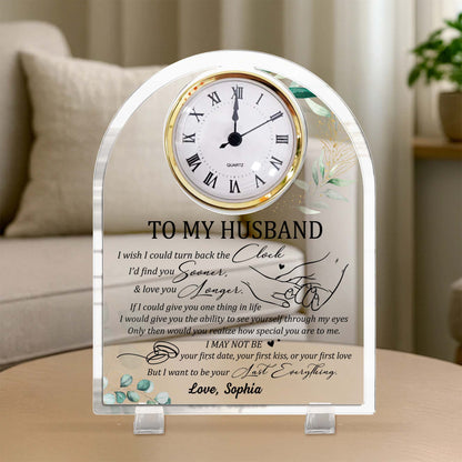 To My Husband, Find You Sooner Love Note Clock