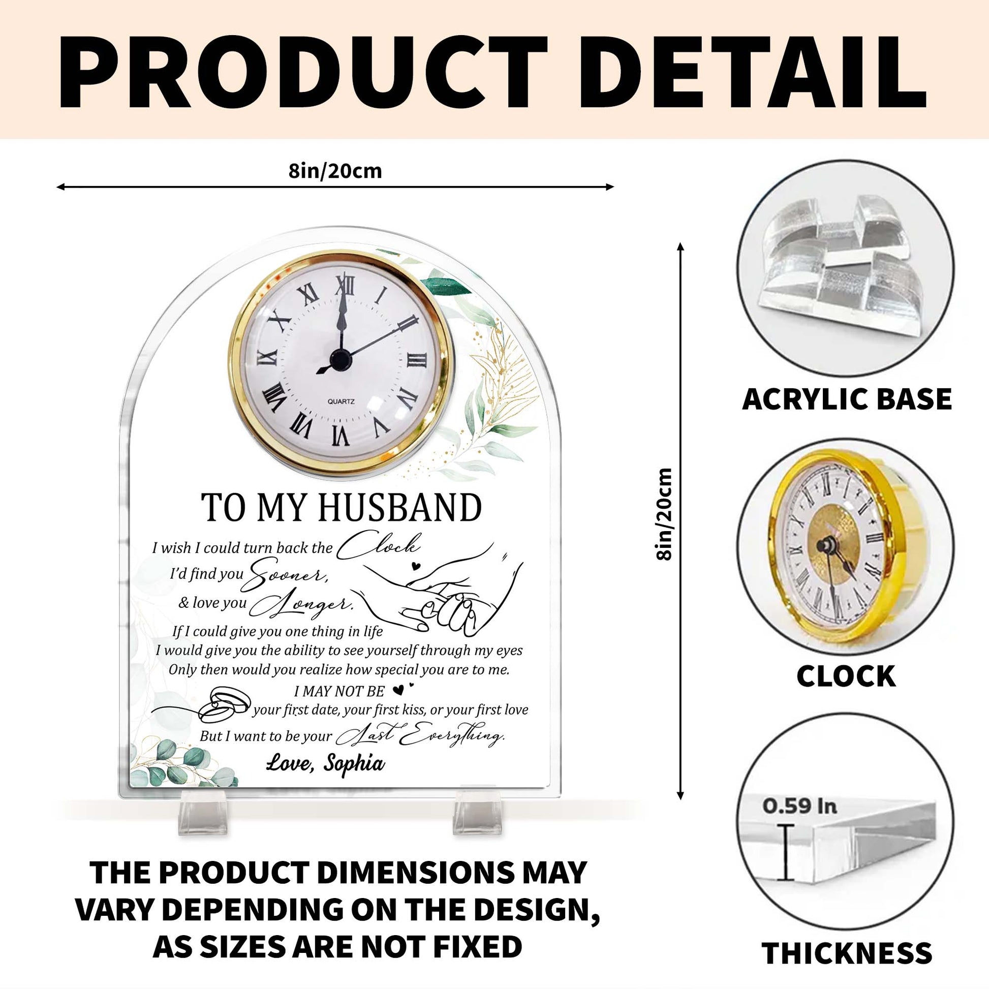 To My Husband, Find You Sooner Love Note Clock