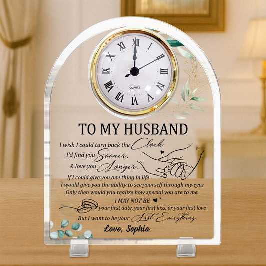 To My Husband, Find You Sooner Love Note Clock