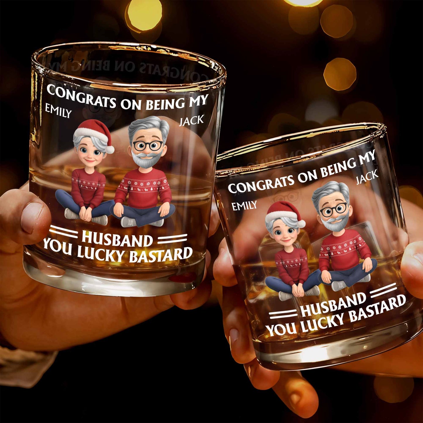 Congrats On Being My Husband, Christmas Hats And Holiday Sweaters Design