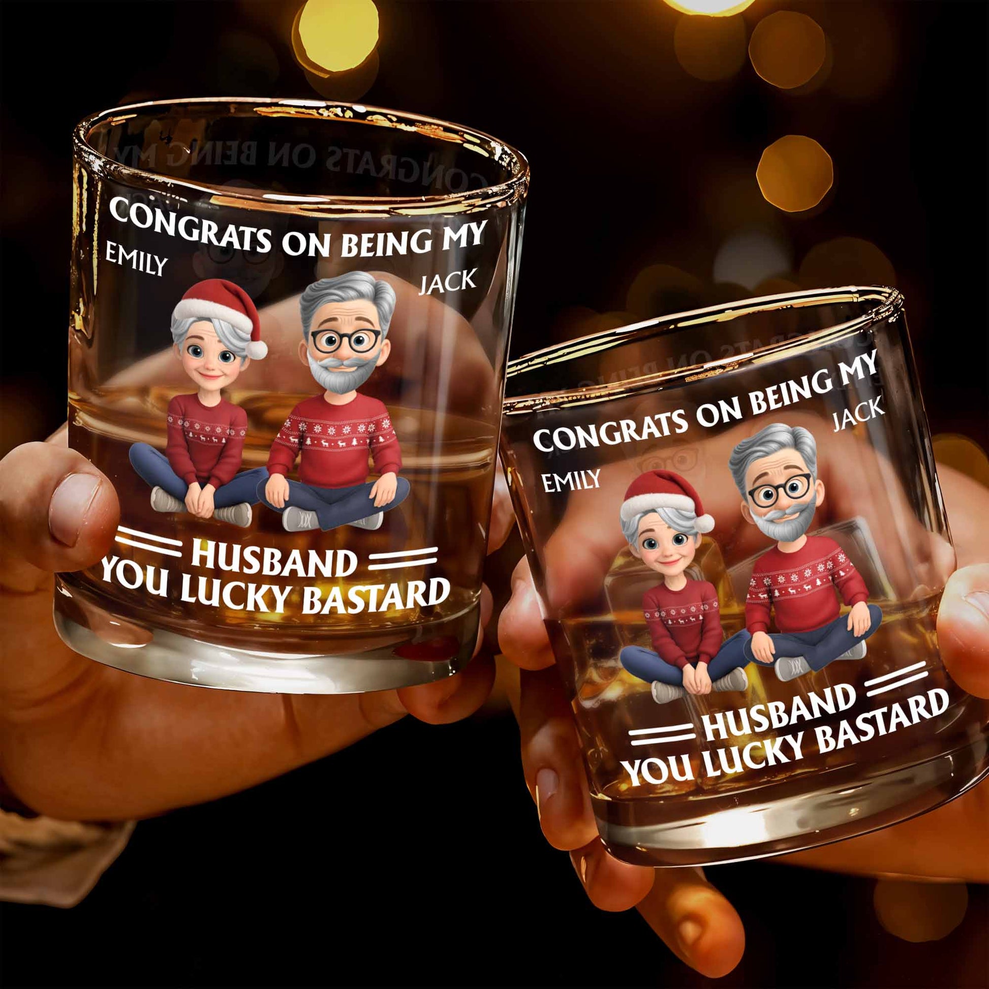 Congrats On Being My Husband, Christmas Hats And Holiday Sweaters Design