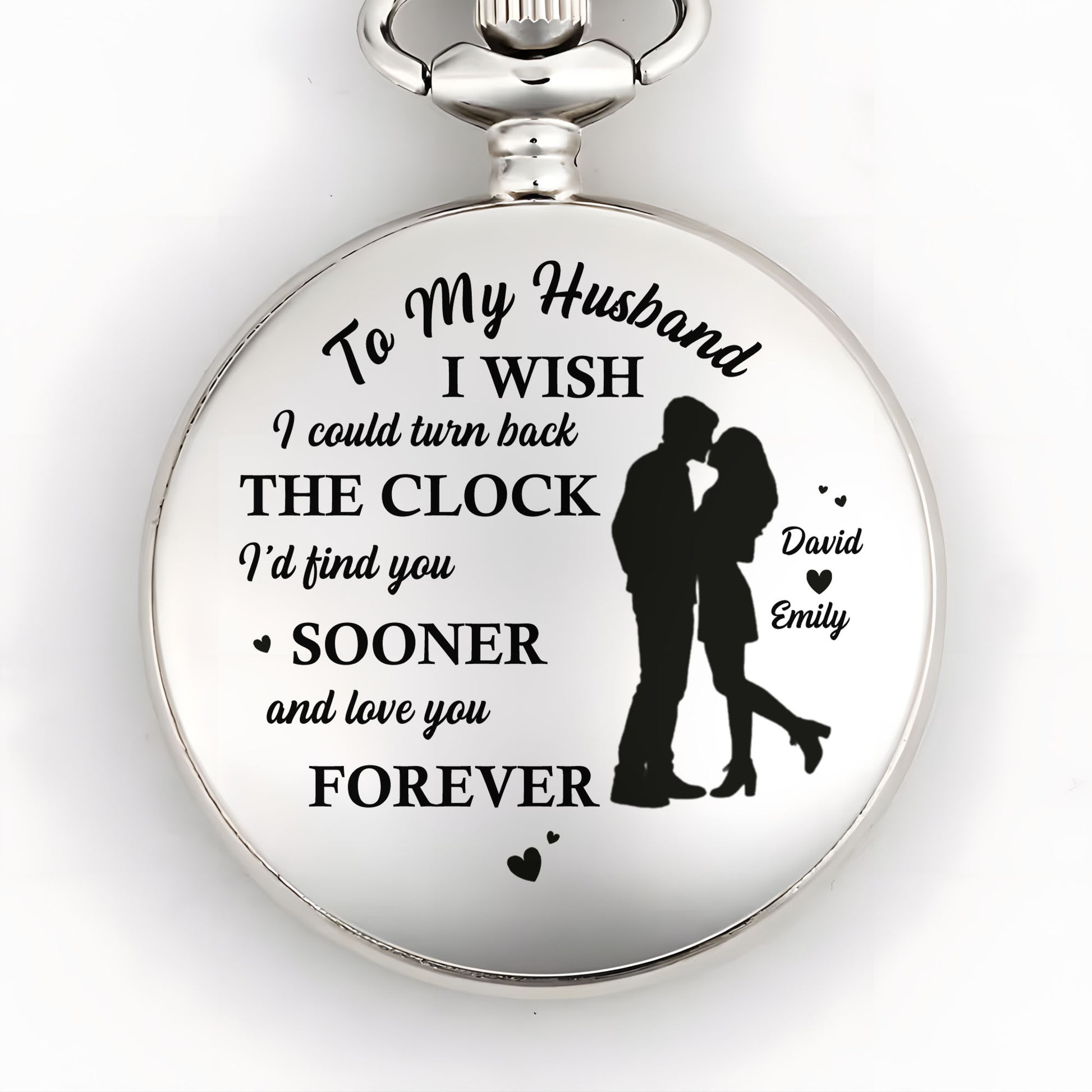 To My Husband, Couple Silhouette And Hearts