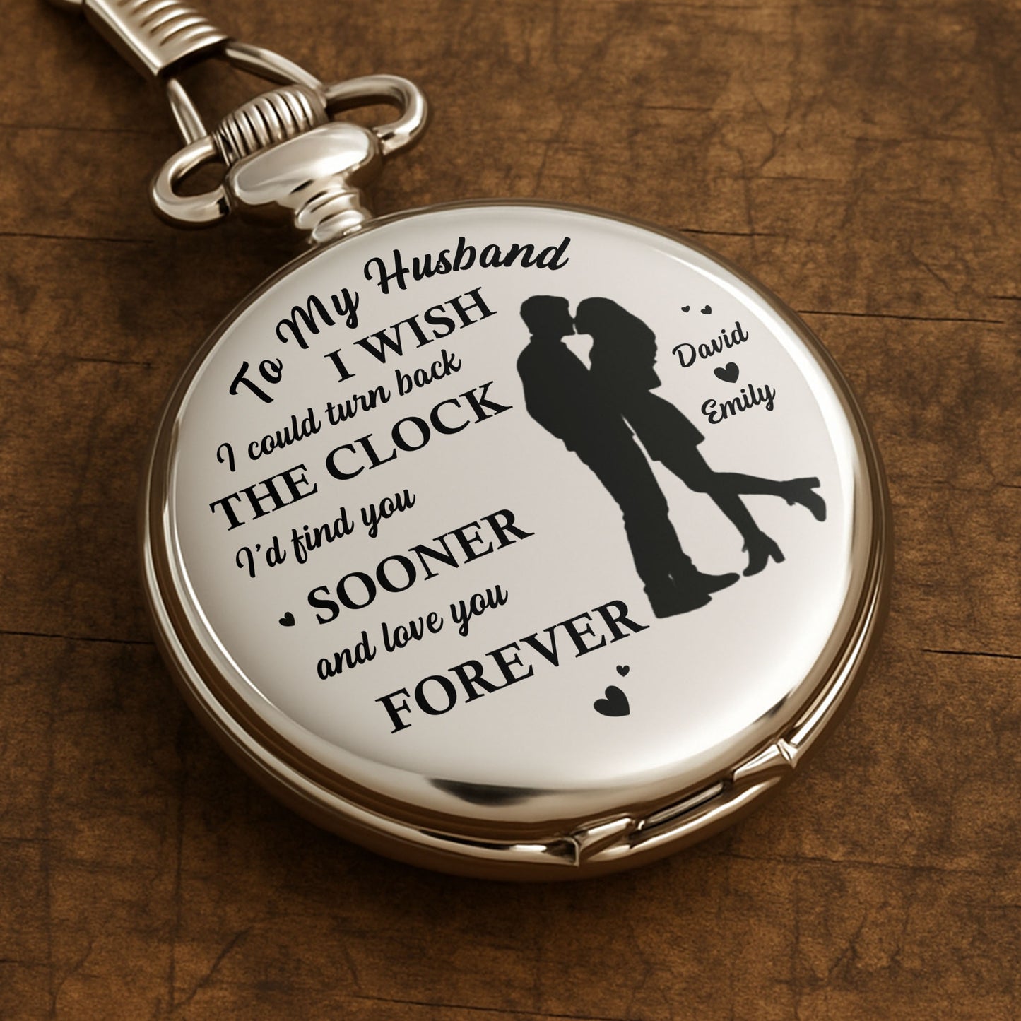 To My Husband, Couple Silhouette And Hearts