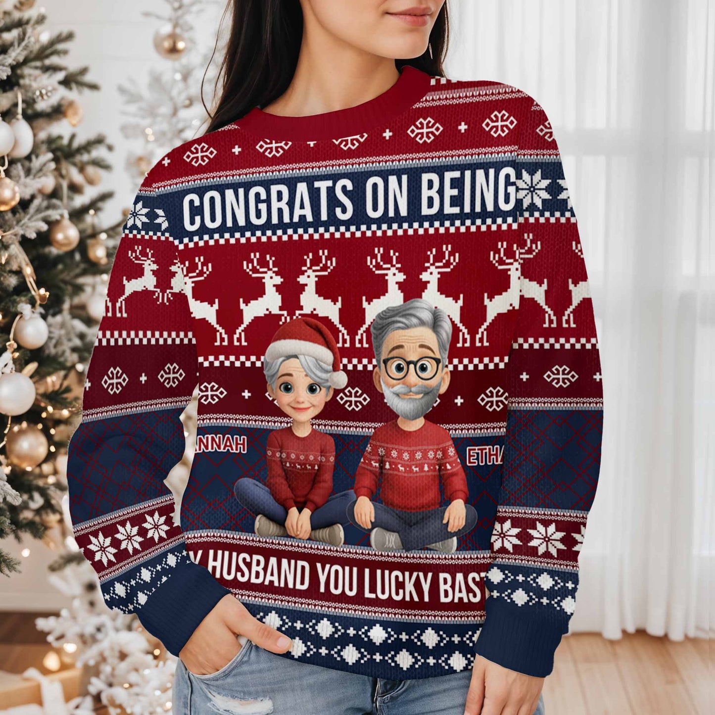 Congrats On Being My Husband, Snowflakes And Reindeer