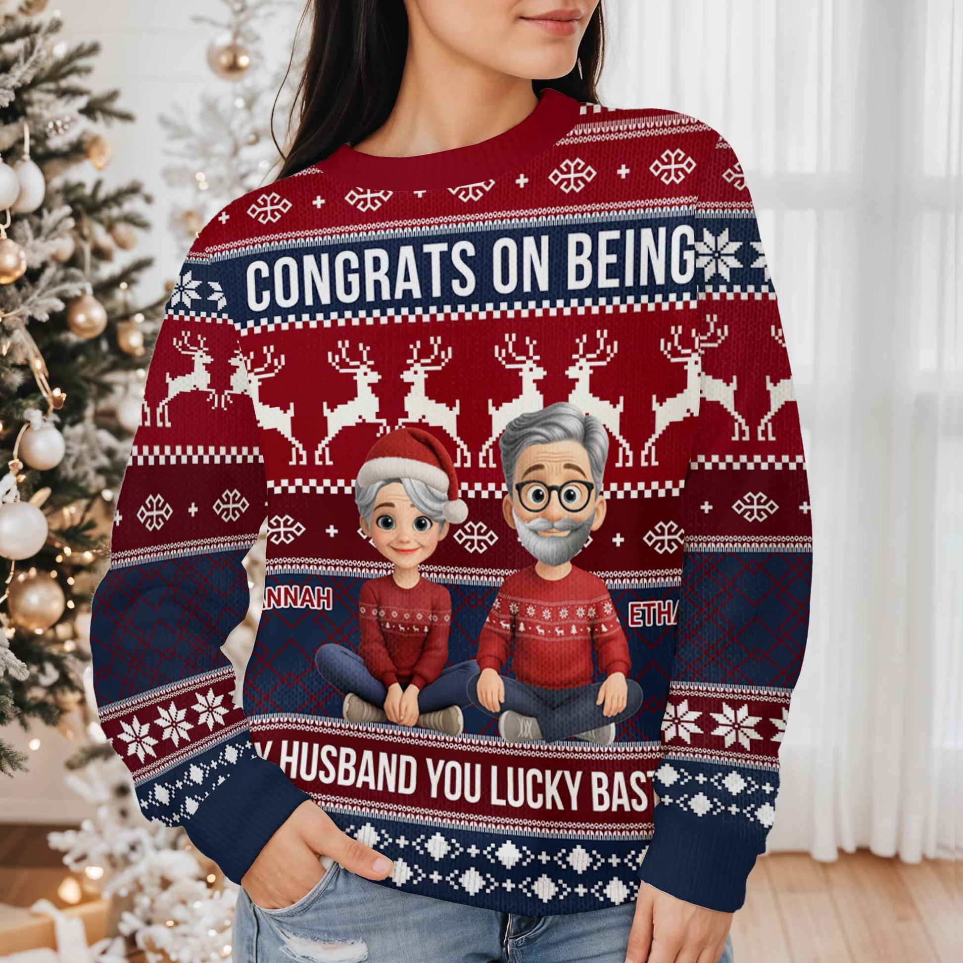 Congrats On Being My Husband, Snowflakes And Reindeer