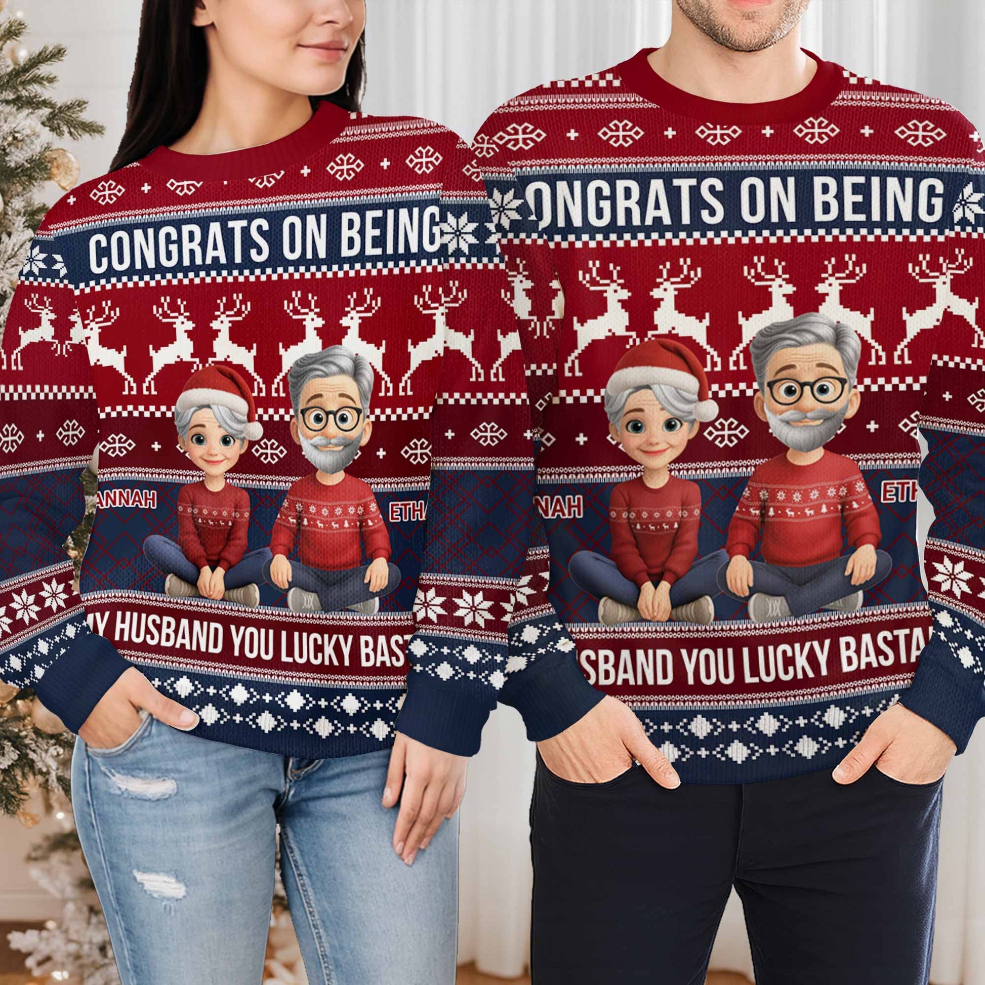 Congrats On Being My Husband, Snowflakes And Reindeer