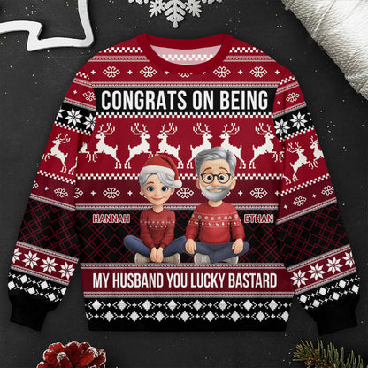 Congrats On Being My Husband, Snowflakes And Reindeer