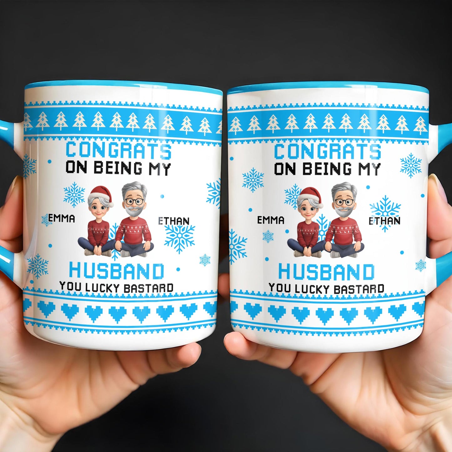Congrats On Being My Husband, Cartoon Couple Design