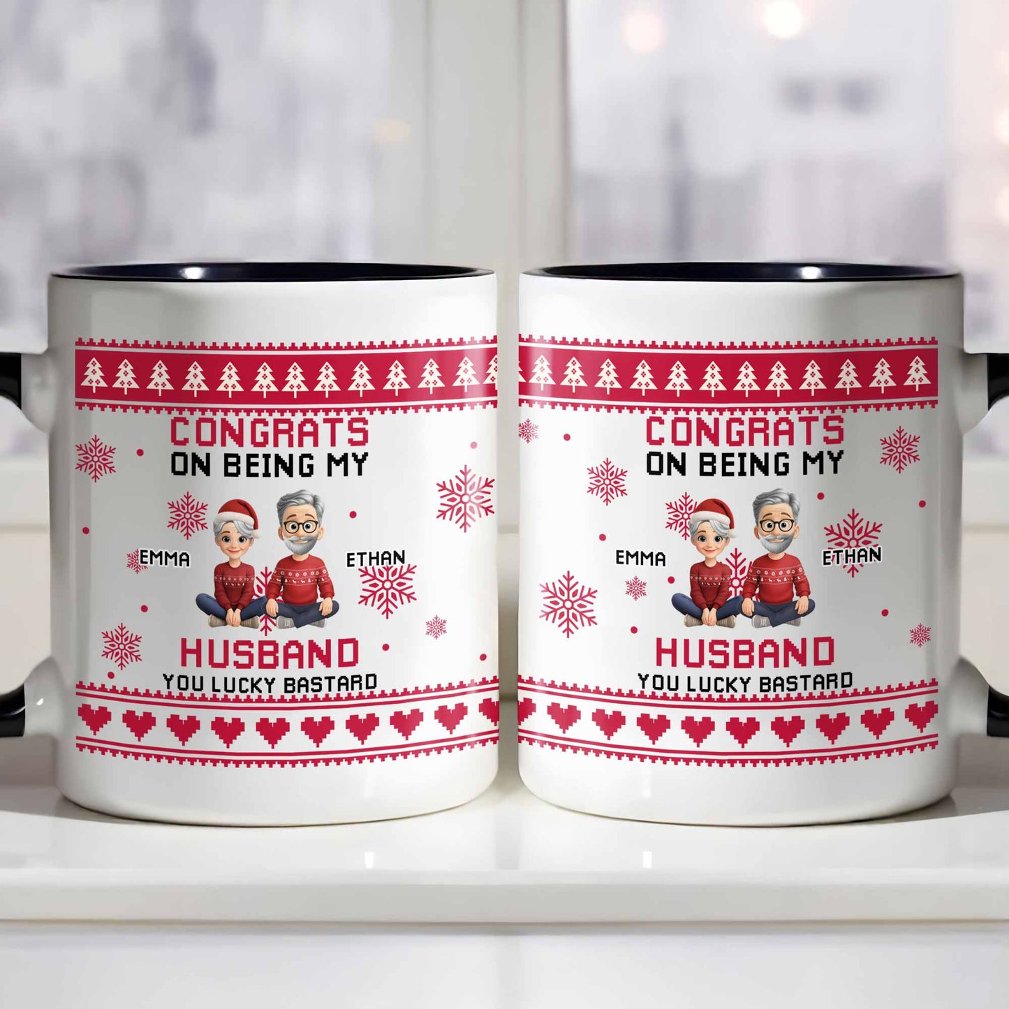 Congrats On Being My Husband, Cartoon Couple Design