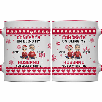 Congrats On Being My Husband, Cartoon Couple Design