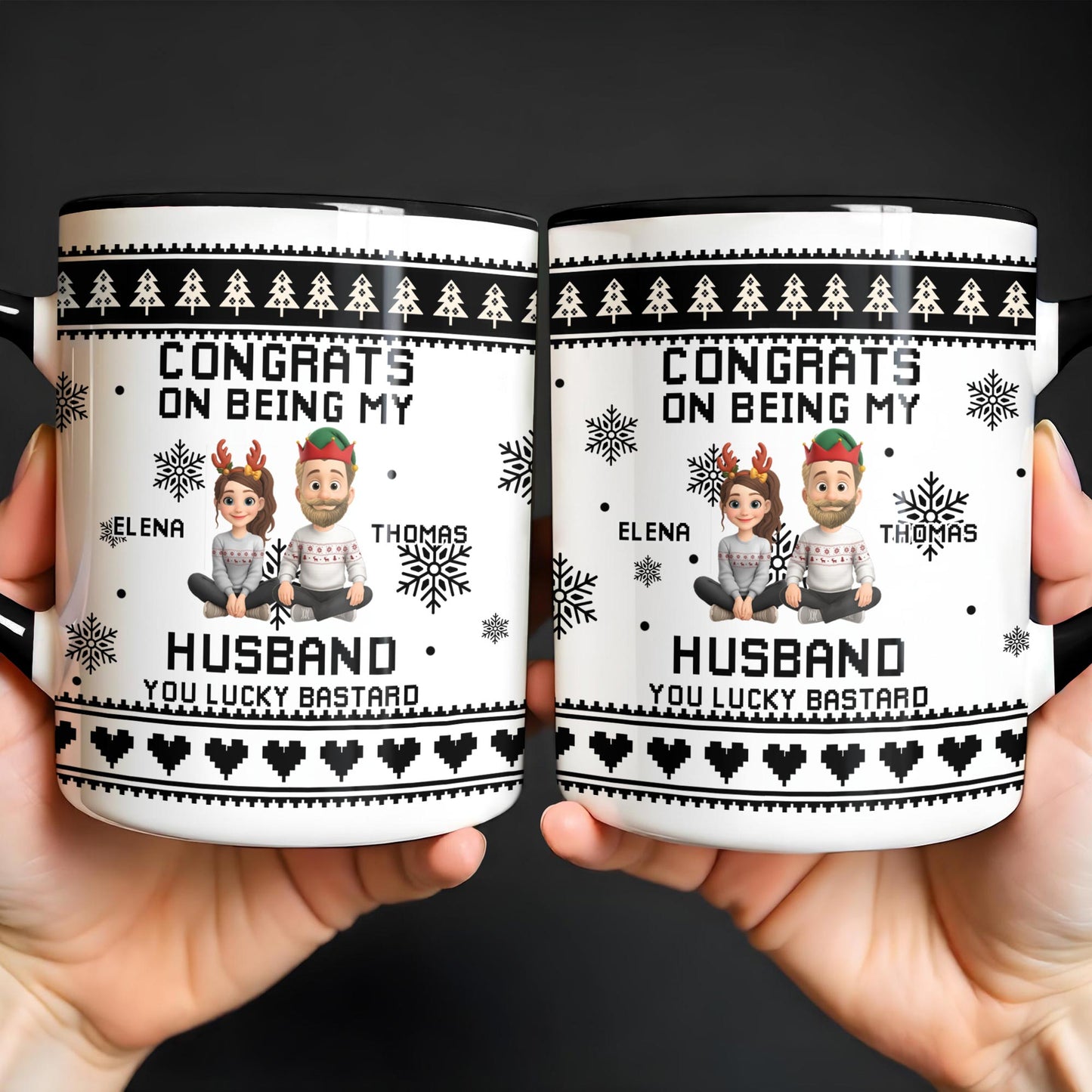 Congrats On Being My Husband, Cartoon Couple Design