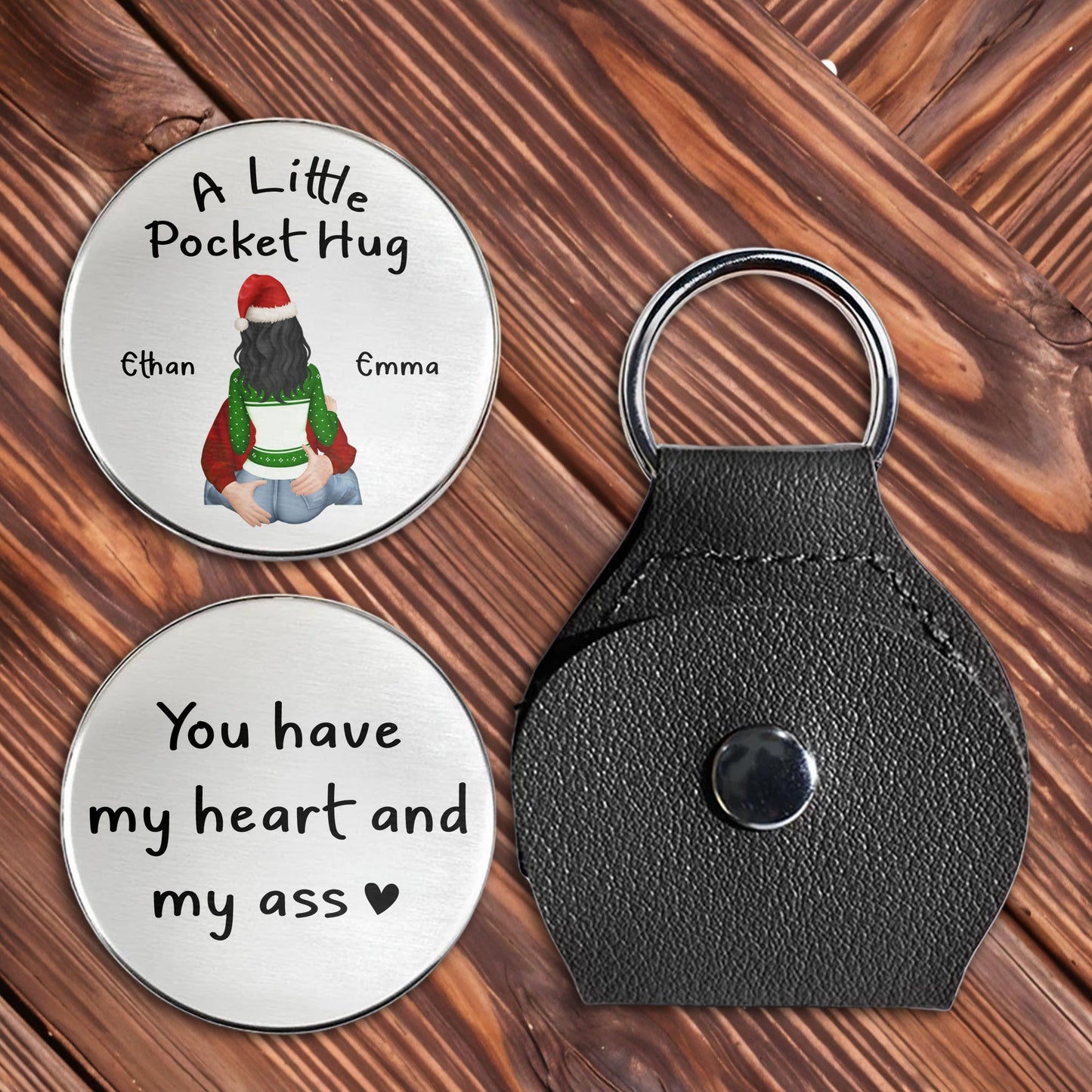 A Little Pocket Hug With Heart and Santa Hat