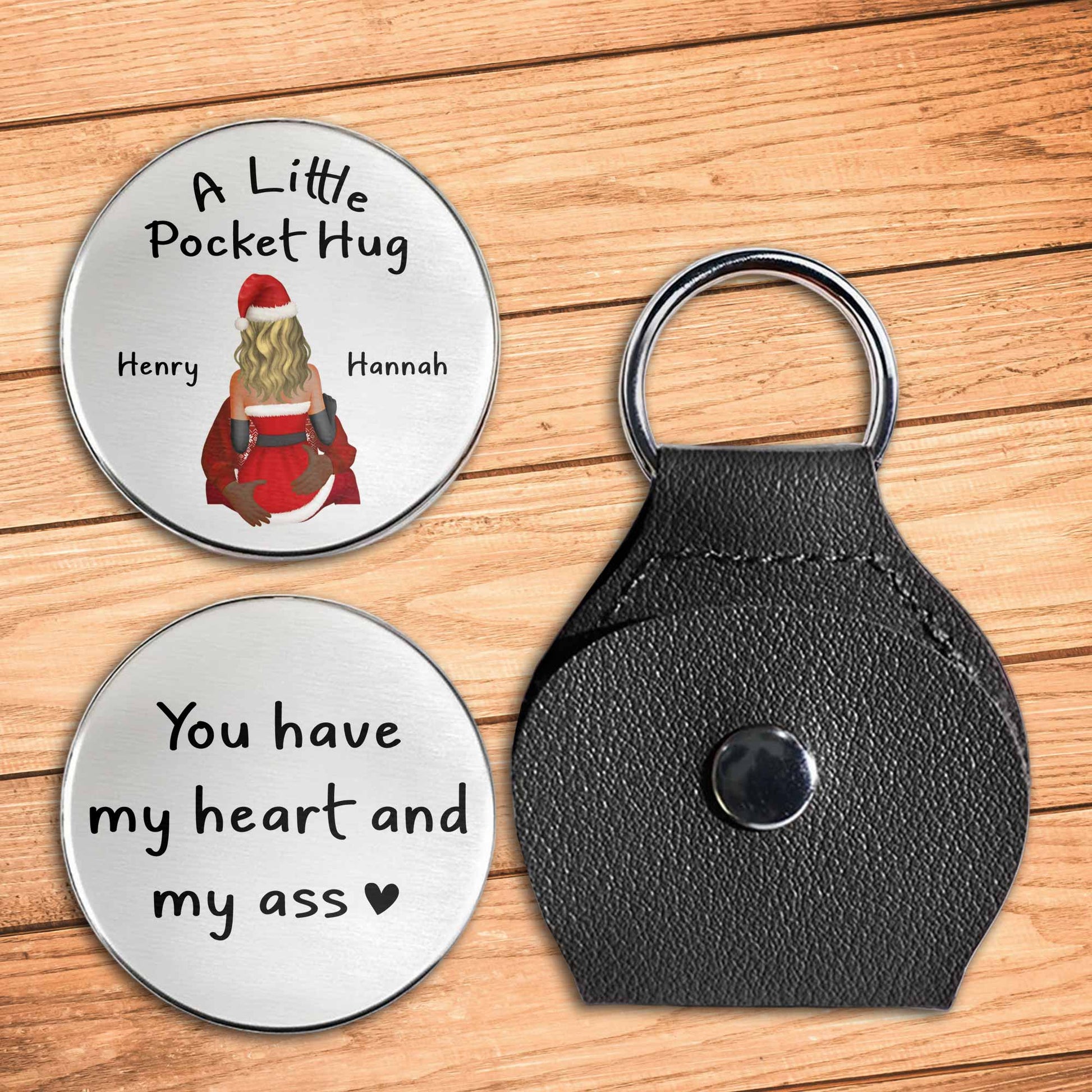 A Little Pocket Hug With Heart and Santa Hat