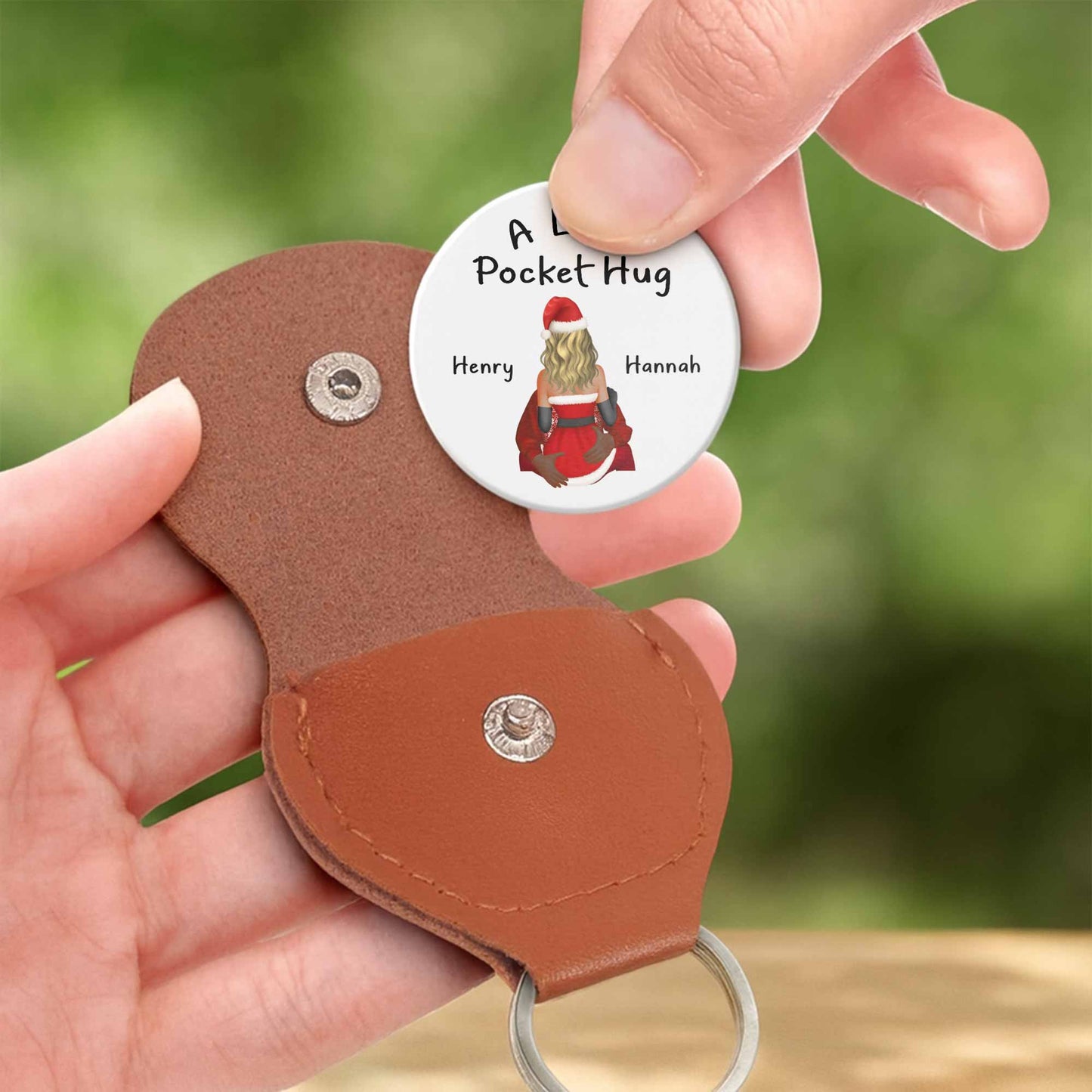 A Little Pocket Hug With Heart and Santa Hat