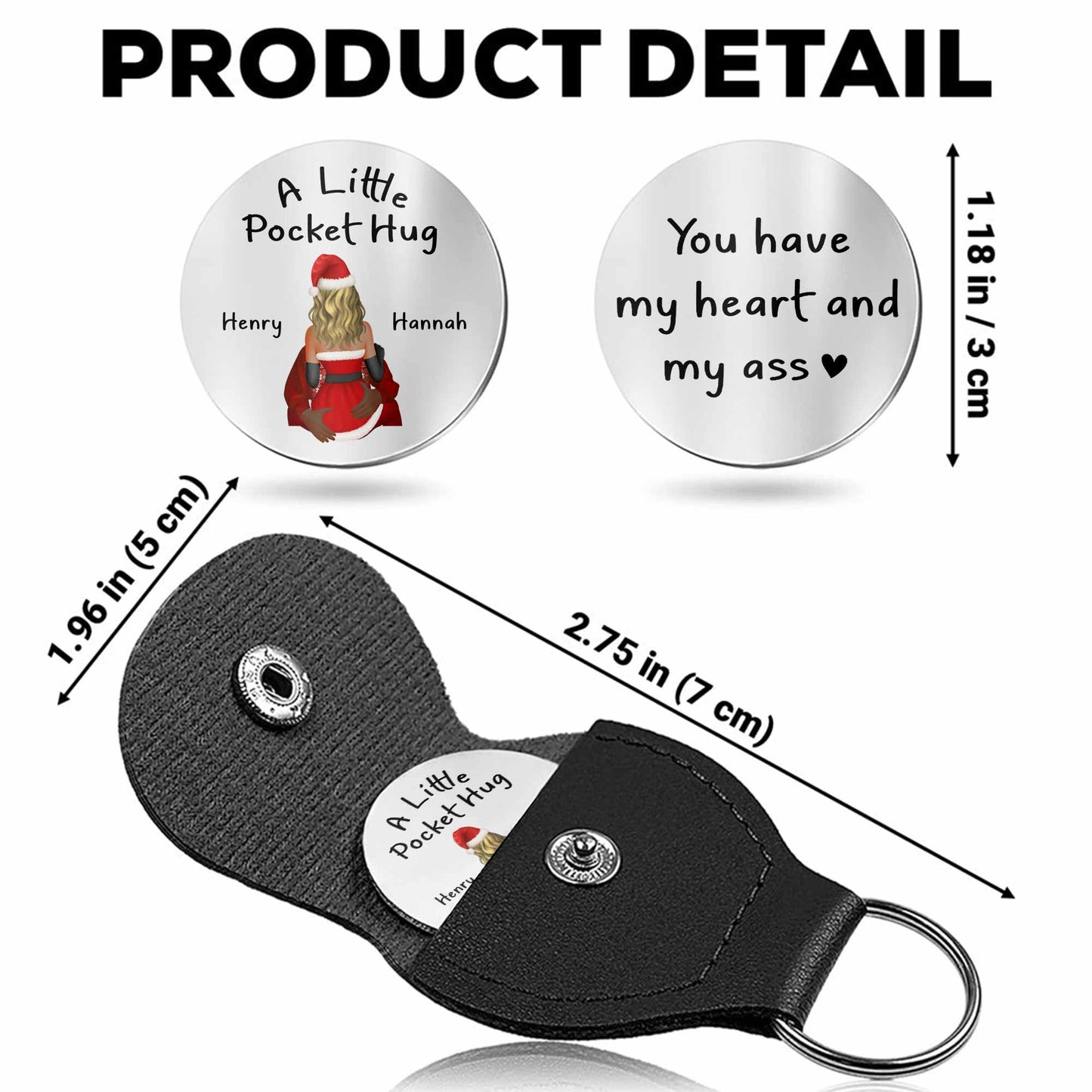 A Little Pocket Hug With Heart and Santa Hat