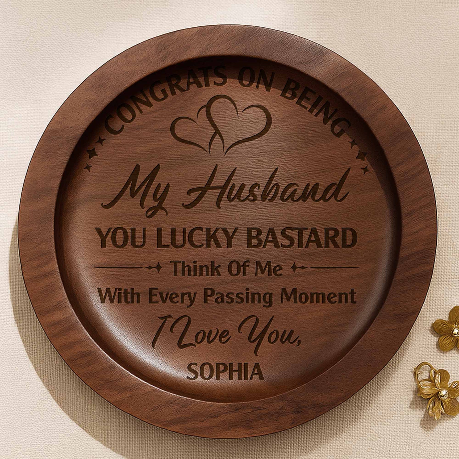 Congrats On Being My Husband, Wedding Rings And Hearts