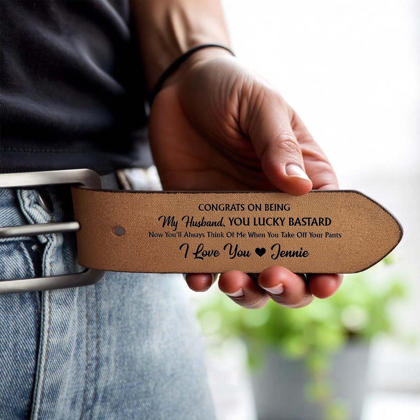 Our Home Ain't No Castle, You Are My Queen Forever, Hearts - Personalized Engraved Leather Belt - HSB071_EBE