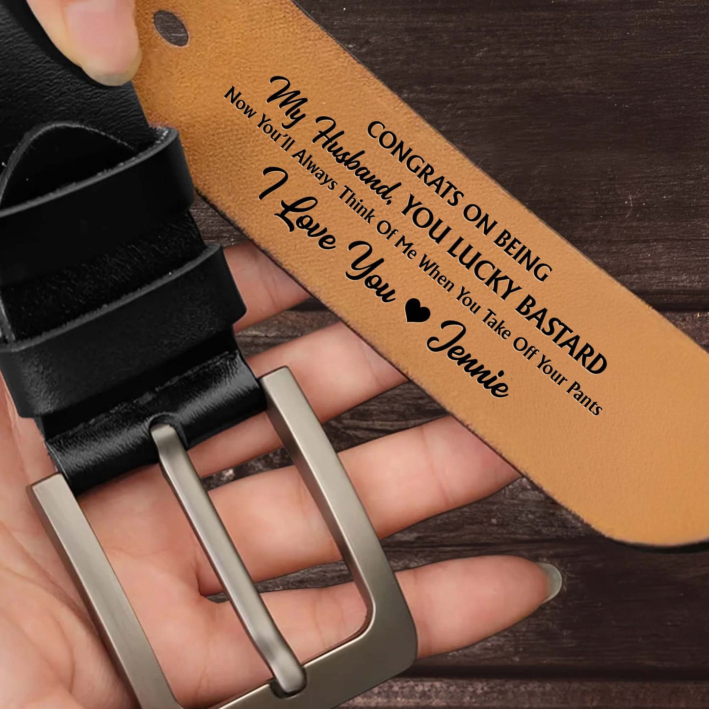 Our Home Ain't No Castle, You Are My Queen Forever, Hearts - Personalized Engraved Leather Belt - HSB071_EBE