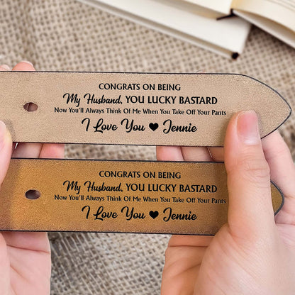 Our Home Ain't No Castle, You Are My Queen Forever, Hearts - Personalized Engraved Leather Belt - HSB071_EBE