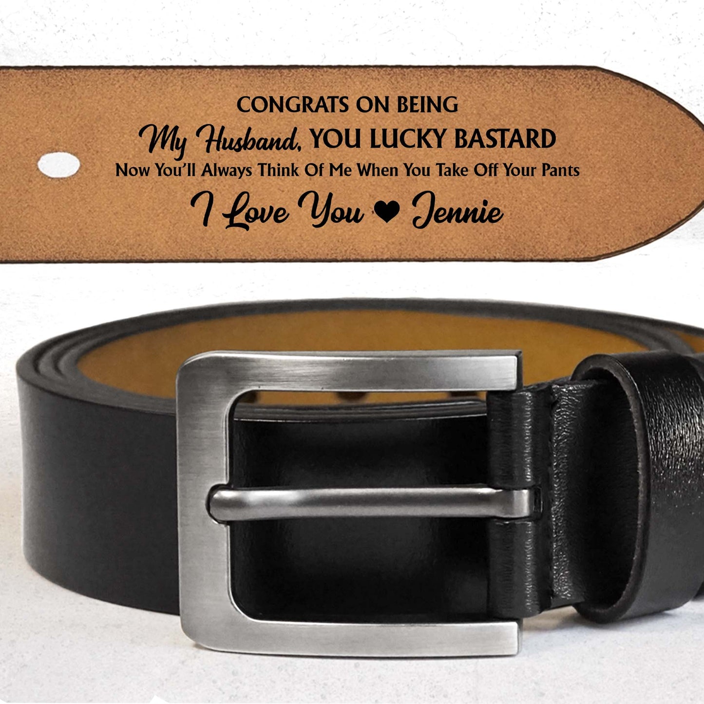 Our Home Ain't No Castle, You Are My Queen Forever, Hearts - Personalized Engraved Leather Belt - HSB071_EBE