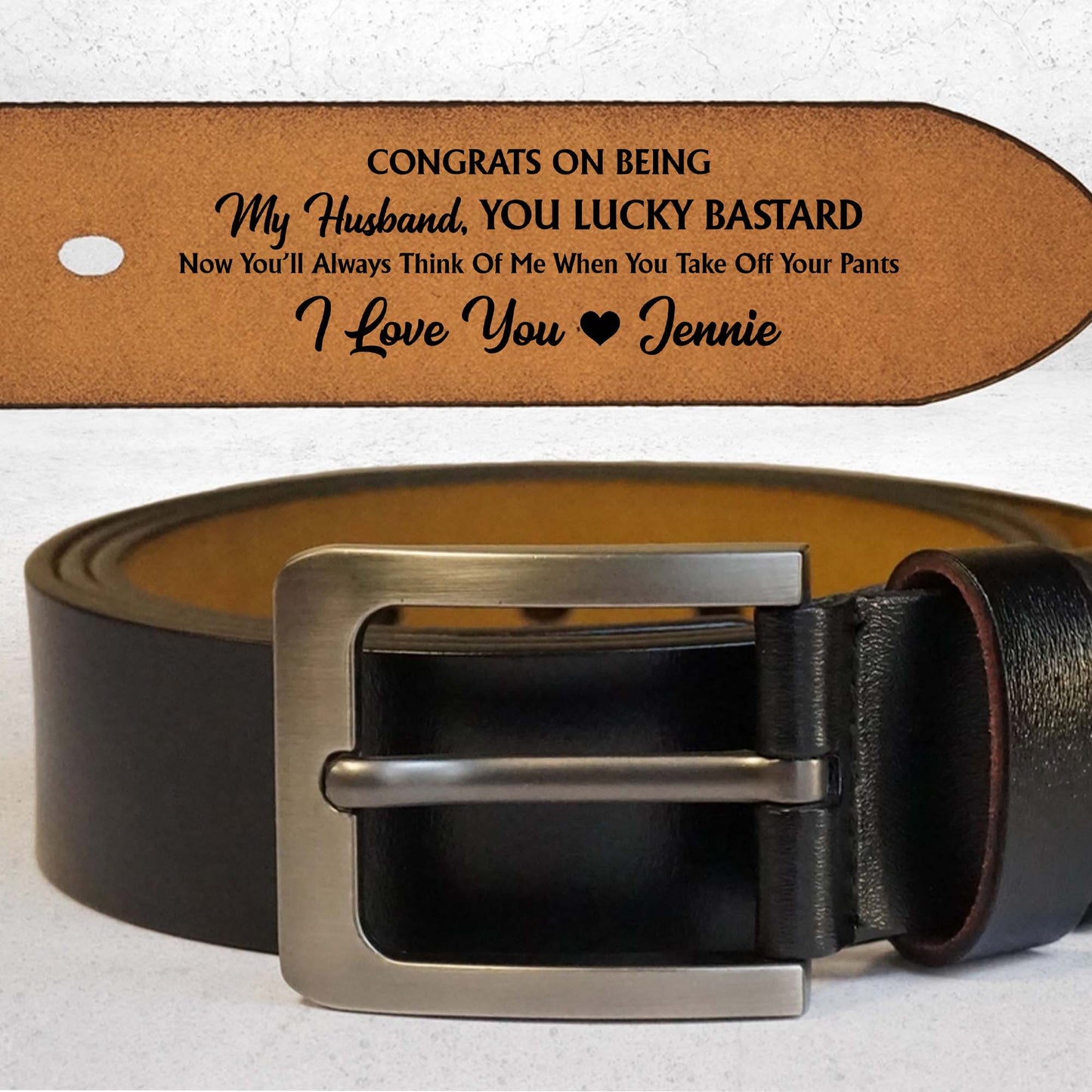 Our Home Ain't No Castle, You Are My Queen Forever, Hearts - Personalized Engraved Leather Belt - HSB071_EBE