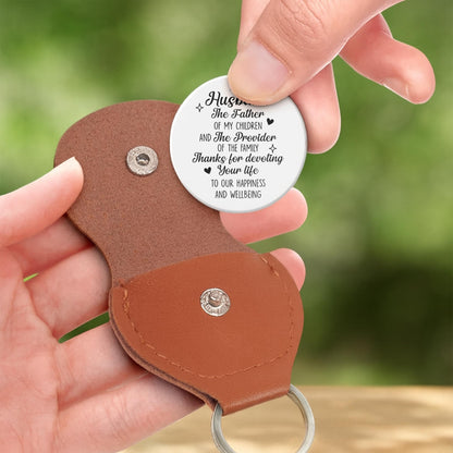 To My Husband, The Father of My Children, Family Photos - Personalized Custom Pocket Hug - HSB076_HTOK