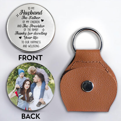 To My Husband, The Father of My Children, Family Photos - Personalized Custom Pocket Hug - HSB076_HTOK